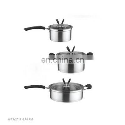 Three Pieces Cooking, Boiling, Steaming Pot Set