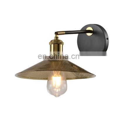 HUAYI American Wrought Iron Brass Interior Decorative Wall Lamp Wall Lights