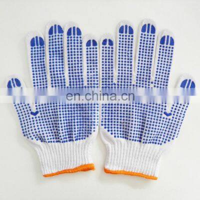 10 Gauge White Knitted PVC Dotted Cotton Safety Working Gloves