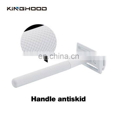 Lady Shaver Women Bikini Brass Handle Safety White Shaving Double Edge Safety Razor photo-5