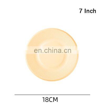 Barbecue Birthday Cake Plate Art Painting Plate Eco-Friendly Biodegradable Round Disposable Palm Leaf Plates photo-3
