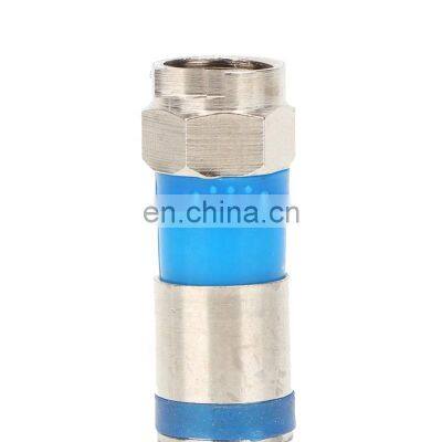 Compression Copper brass F type rg59/rg6 Male Pulg RF Coaxial Connector