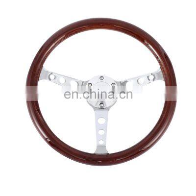 Steering Wheel Vintage Wooden, Flat Wood Finish Steering Wheel Wood Rim Steering Wheel