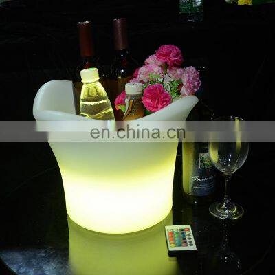 Oval Shape Boat Led Flashing Beverage Wine Bucket Champagne Wine Drinks Beer Bucket Portable Party Use Led Rechargeable Cooler