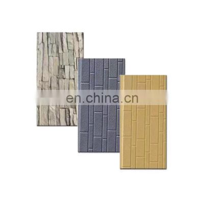 China decorative 3d wall panel PU Cladding exterior sandwich wall panel metal insulation board