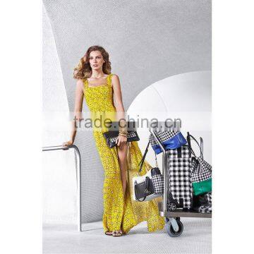 Fashion Chiffon Printed Dress Catwalk Prom Dress Lady Dress