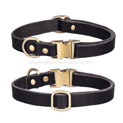 Manufacturer of Real Leather Dog Collars Red and Black Color With Gold Rings