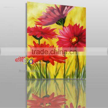 handmade home decor Artwork red flowers oil painting on canvas