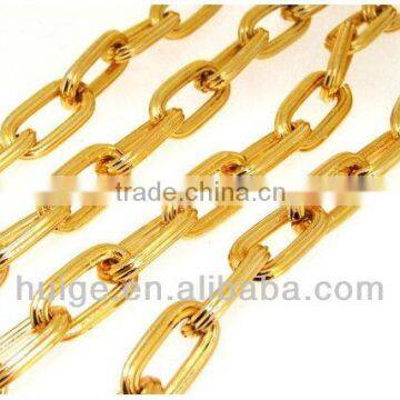 Charm Gold dot plated aluminum chain O shape link curb chain