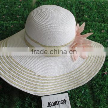 2015 fashion paper straw lady hats large brim summer hats