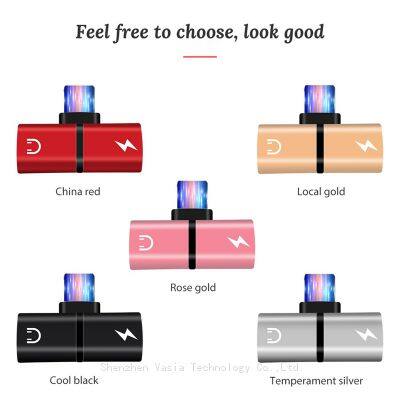 Mobile Phone 2 in 1 Splitter Audio Charging Adapter for Headphone Splitter Adapter Converter