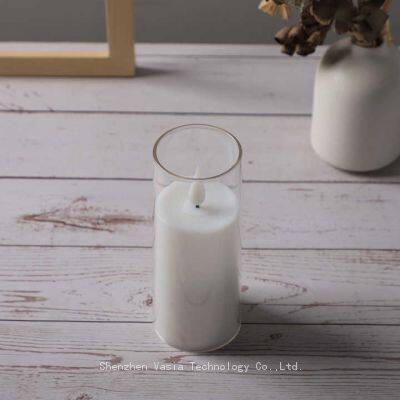 Bulk White Pillar Glass LED Candles (24pcs/Box) - Flicker Flame, Ideal for Party/Hotel Decoration - Factory Price photo-5