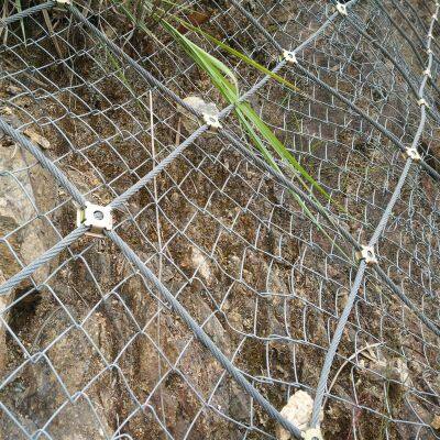 China Factory Zinc-Plated Wire Rope Net 280mm Mesh for National Park Slope Safety 4m*6m Dimension Bending Cutting Welding