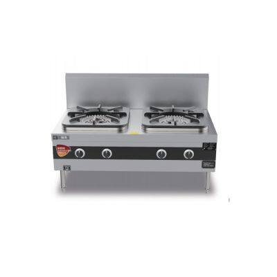Self-aspirated Natural Gas Double Burner Low Stock Pot Stove photo-3
