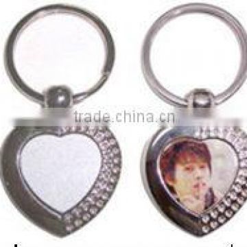 Sublimation metal heart shape keychain