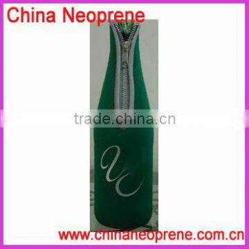 Neoprene Bottle Cooler with Metal Zipper