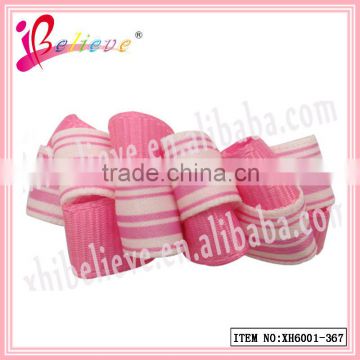 Koker ribbon hair clip colorful grosgrain curly handmade bow types of pin barrette (XH6001-367)