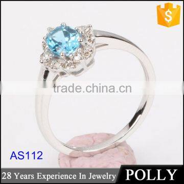 luxury 18k women engagement wedding natural blue sapphire rings