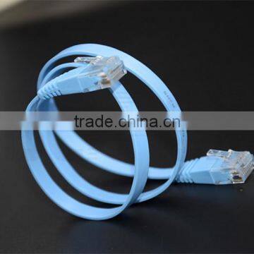 Flat Ultra Flexiable Network Cable Cat6a UTP Ethernet Patch Cord RJ45 Plug Golden High Quality