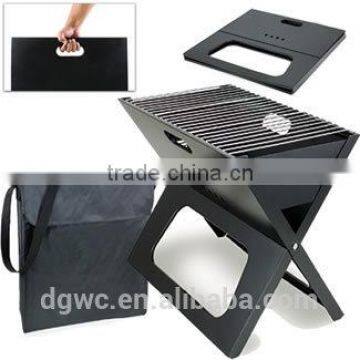 X shaped barbecue portable notebook bbq charcoal grill