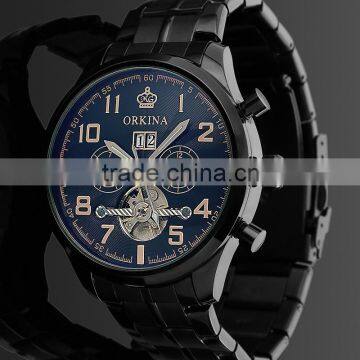 Men's Classical Automatic Wrist Watch Luxury Automatic Watches Real Leather Watch High Quality WM372 photo-6