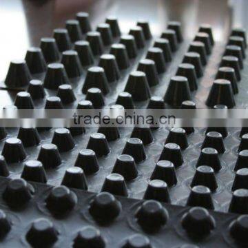 Plastic with geotextile composite drainage mat