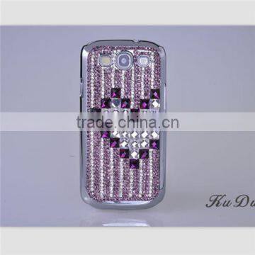 Love heart Rhinestone bling cell phone cases cover for Samsung Galaxy S3 case