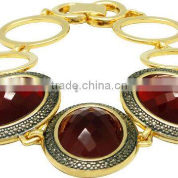 GOLD PLATED BRACELET WITH NATURAL STONE