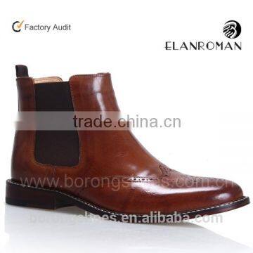 Chelsea boot for men italy design style with brown color leather boots