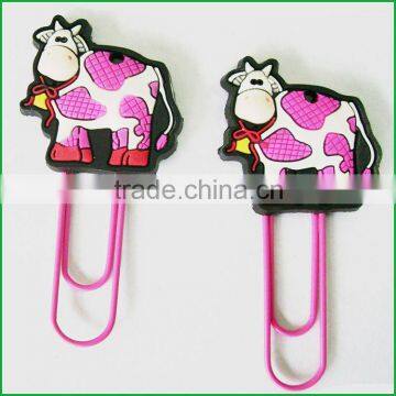 3d soft pvc handmade paper bookmarks with cow shape