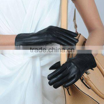 Best selling womens hand making pigskin leather gloves with cheap price