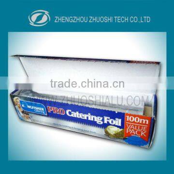 food packaging aluminium foil in color box aluminium kitchen foil in color box for catering food packing and wrapping foil coil