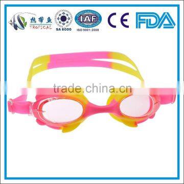 Custom logo printed anti fog kids funny swimming goggles