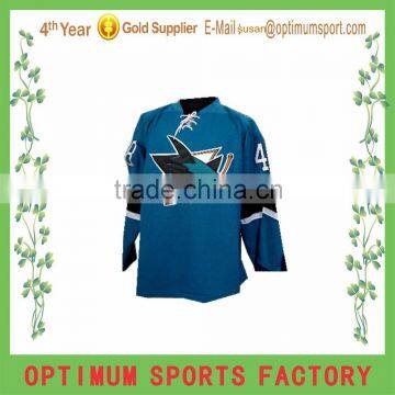 shark dye high grade polyester ice hockey jersey with full polyester