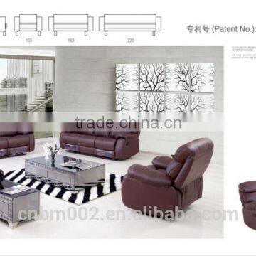 Red Electric and Manual Recliner Chair 1+2+3 Set Top Grade Leather as to Your Request