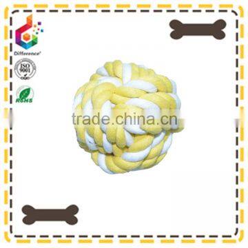 Yellow and White Cotton String Woven Pet Ball photo-3