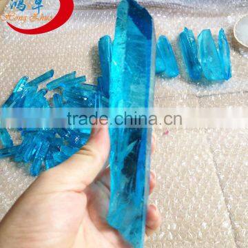 Wholesale blue Healing Natural Aura Quartz Points, Spirit Quartz Points, Hybrid Crystal Points