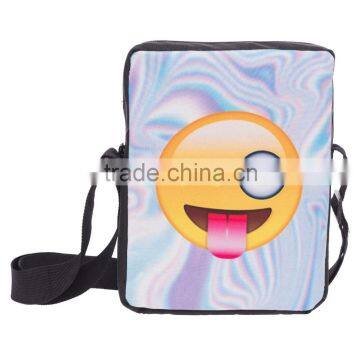 New Design Full Printed 3D Emoji Unisex Polyester Shoulder Messenger Bag