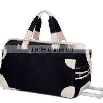 Fashion polyester material trolley travel bag