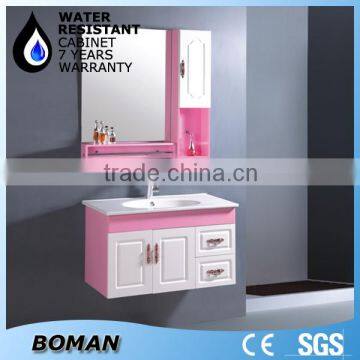 mdf lacquered pink sink bathroom mirror cabinets