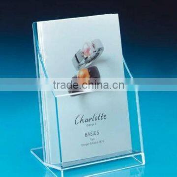 High quality clear acrylic brochure stand with several compartments