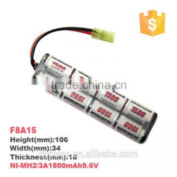 HOT!!! FireFox high Power airsoft 2/3A 9.6v 1500mah NI-MH Battery rechargeable battery gun battery