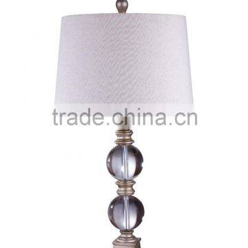 Traditional stacked crystal orbs table lamp