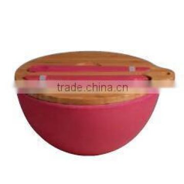 Eco-friendly Bamboo fiber Salad Bowl 3 set with decal printing