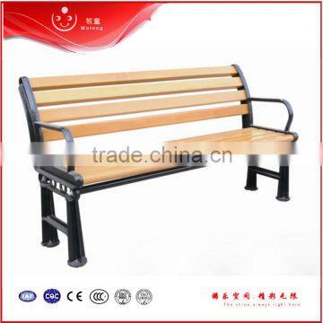 Cast Iron Outdoor Wood Garden Bench Antique Leisure Park Bench With Back and Metal Legs Quality Choice photo-3