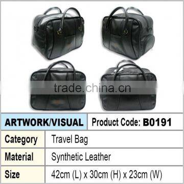 travel bag (black pu leather)