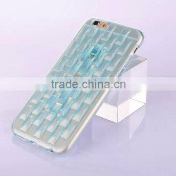 Water wave ice engraving style clear crystal case for iPhone 6 ultralslim soft rubber stand back cover