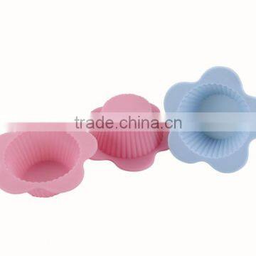 Mini flowers shape silicone teacup cupcake molds