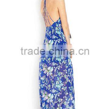 High Quality Printed Halter Long Dresses Women Fashion Style photo-4