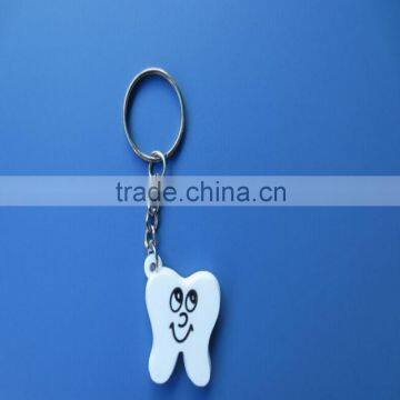 hot sale customized teeth shape 3d pvc rubber keychain